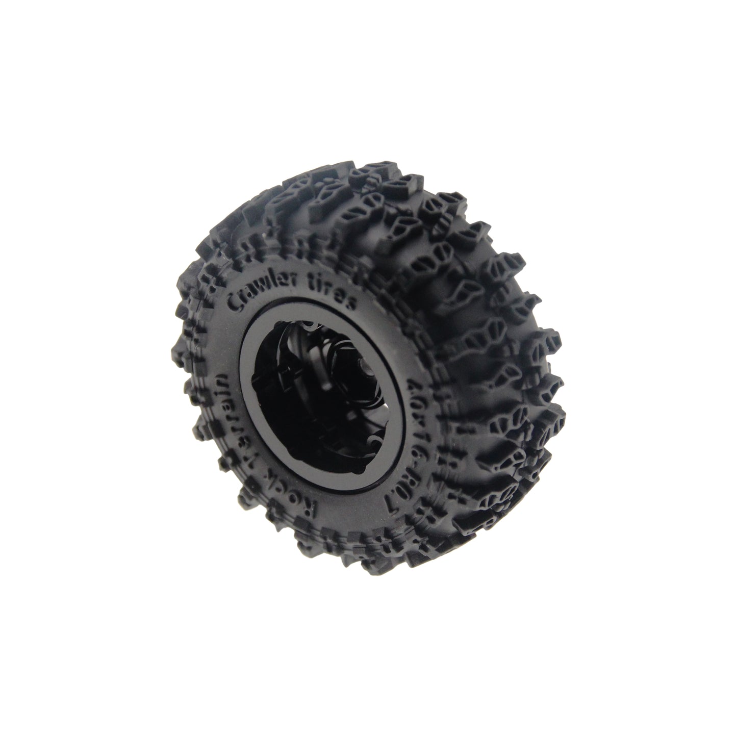 Powerhobby Axial SCX30 0.7" Brass Wheels / Tires (4) Black Type A