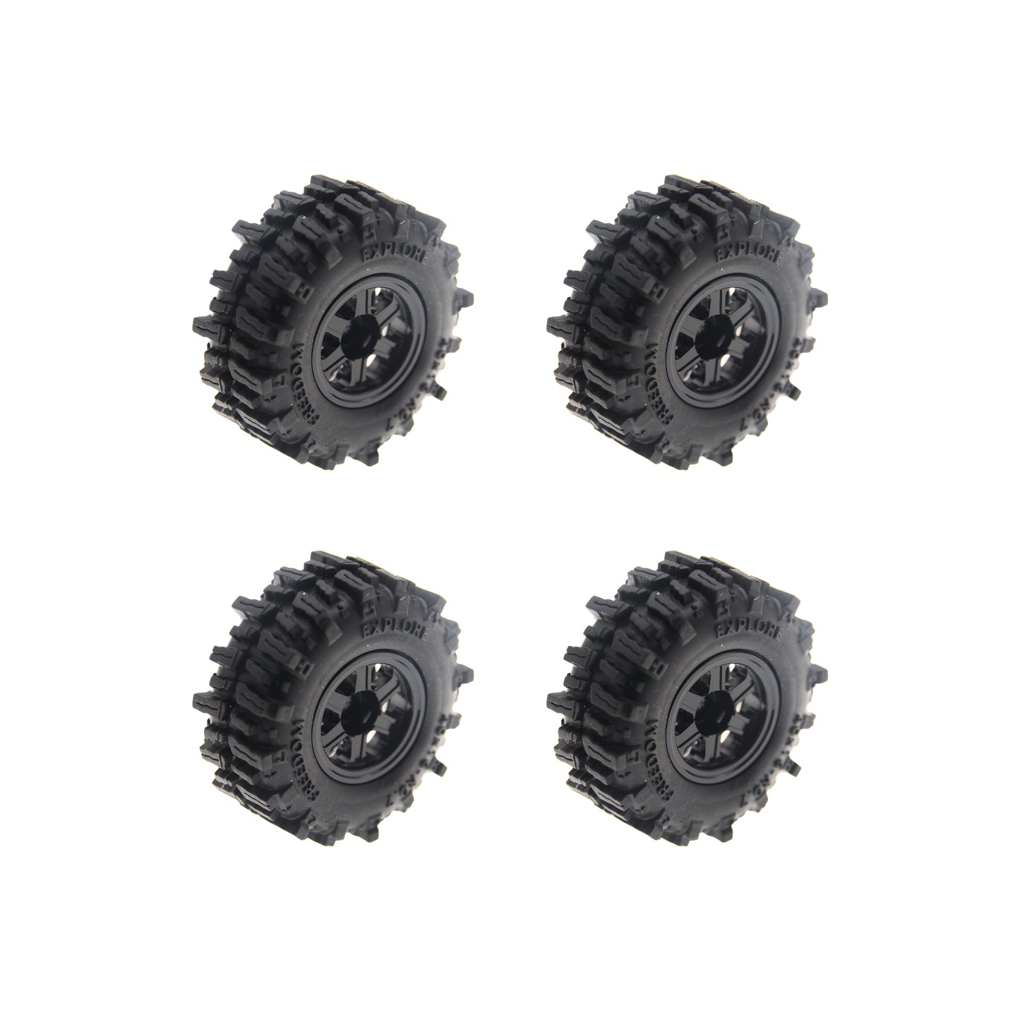 Powerhobby Axial SCX30 0.7" Brass Wheels / Tires (4) Black Type B