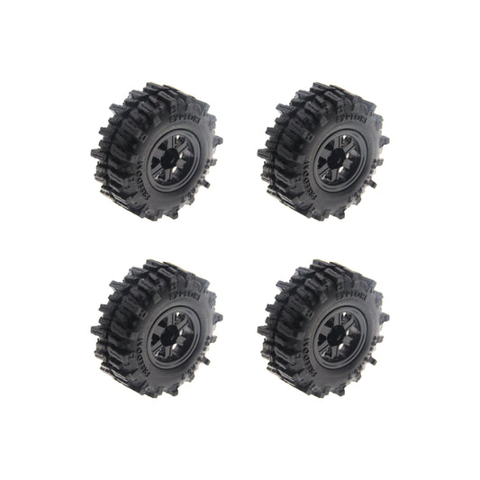 Powerhobby Axial SCX30 0.7" Brass Wheels / Tires (4) Black Type B