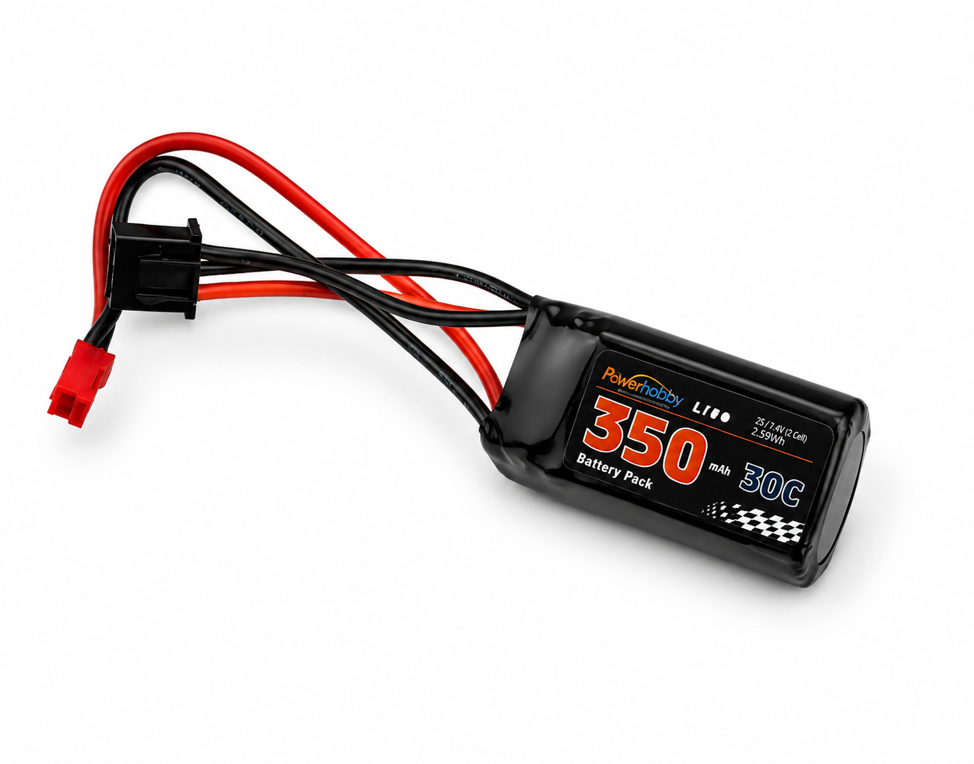 Powerhobby 7.4V 350mAh 2S 30C LiPo Battery w PH2.0 Plug Fits Losi Mico-B