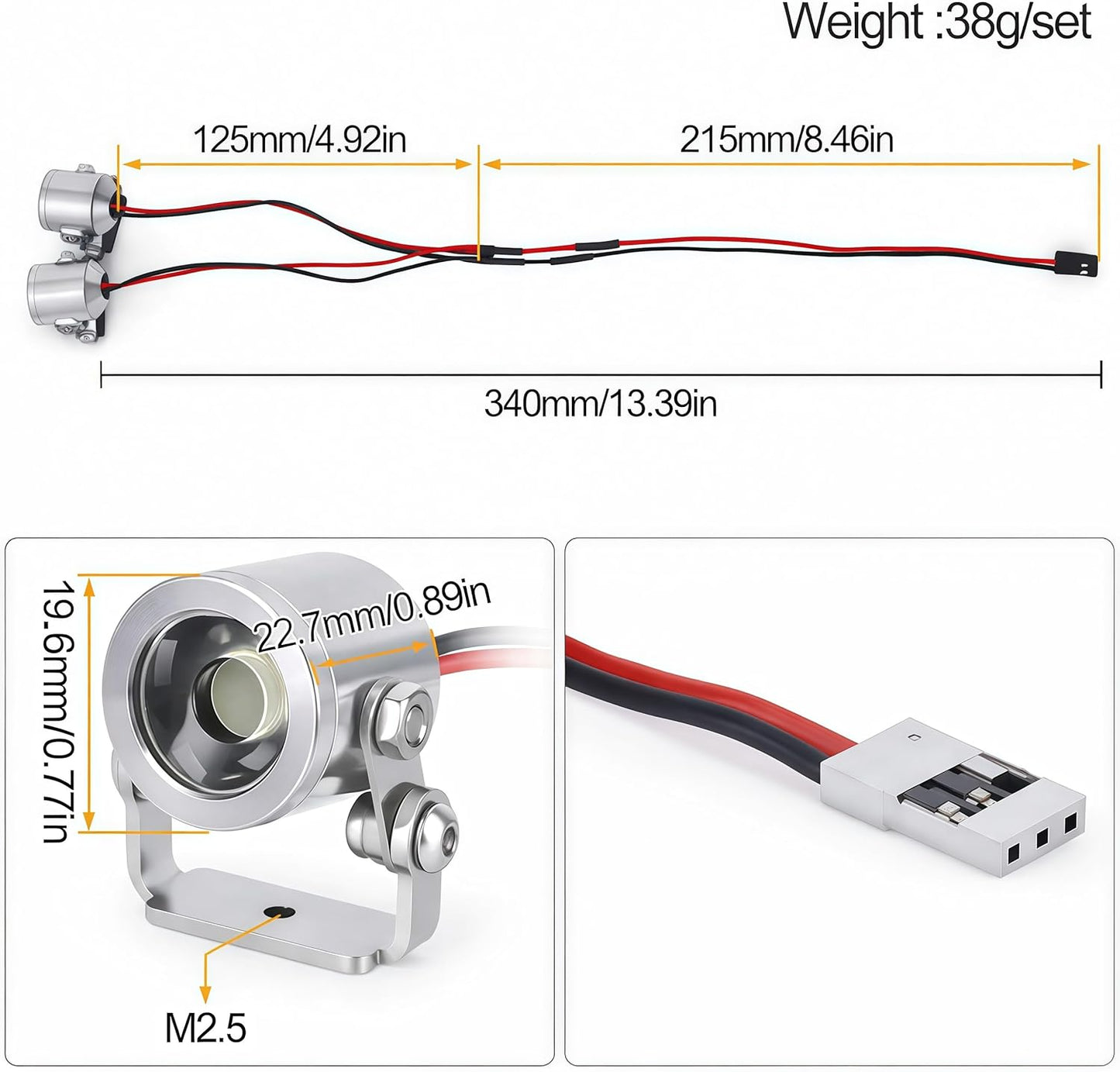 Powerhobby 1/10 Rock Crawler LED Lights Silver.