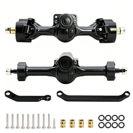 Powerhobby Axial SCX30 Front + Rear Aluminum Complete Axles Black.
