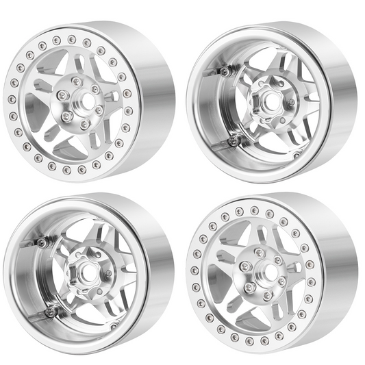 Powerhobby 2.2" Aluminum Wheels Silver (4) 1/10 Rock Crawler.