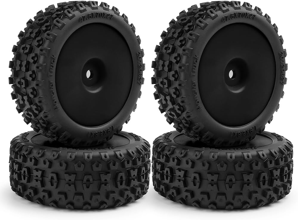 Arrma Typhon Grom Mounted Tires / Wheels (4) Black