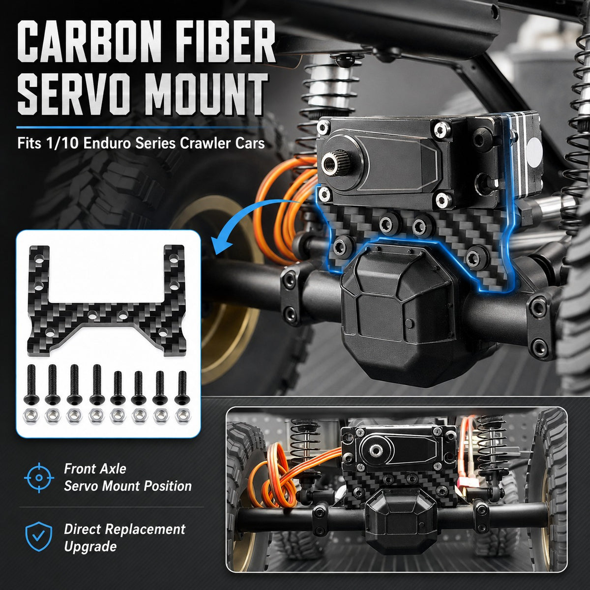 Powerhobby Associated 1/10 Enduro Carbon Fiber Servo Mount