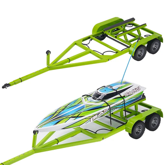 Powerhobby 1/10 Adjustable Metal RC Boat Trailer w/ LED Lights Green