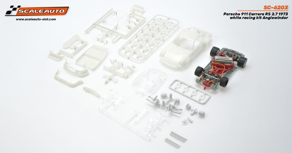 Scaleauto 1973 Porsche 911 Carrera RS 2.7 White Kit 1/32 Slot Car SC-6203