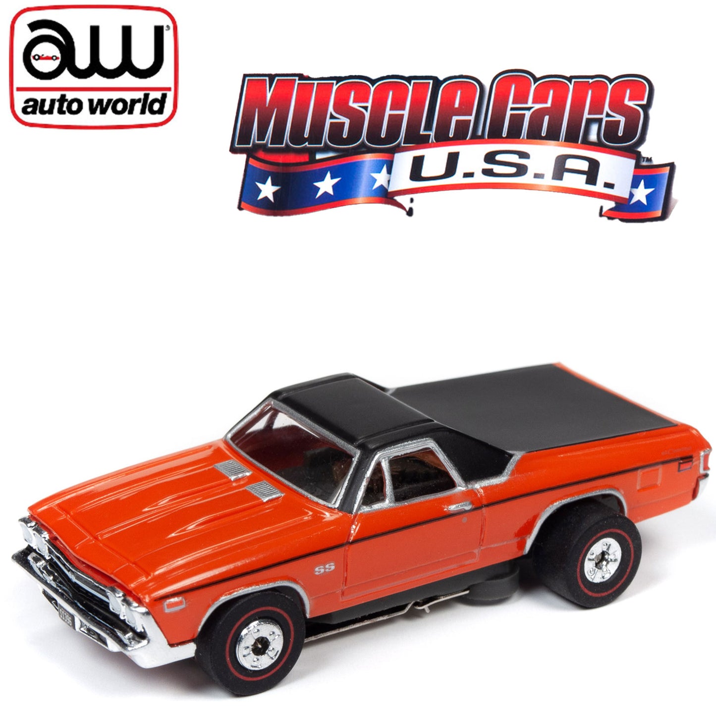 Auto World 1969 Chevy El Camino Red Thunderjet HO Slot Car SC349 fits AFX