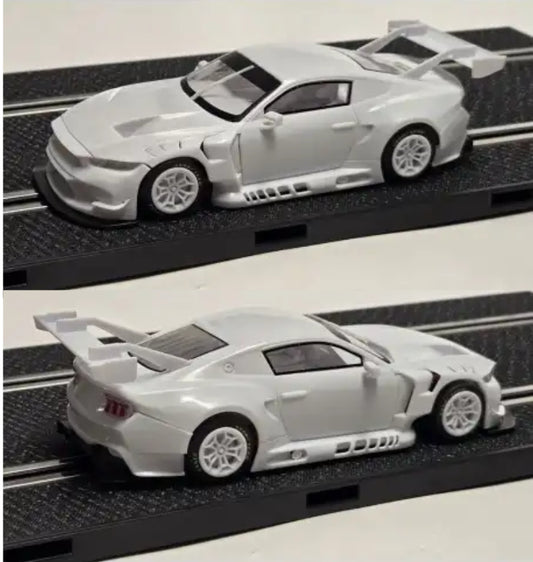 Sideways Ford Mustang GT3 White Kit 1/32 Slot Car SWCAR10K Racer