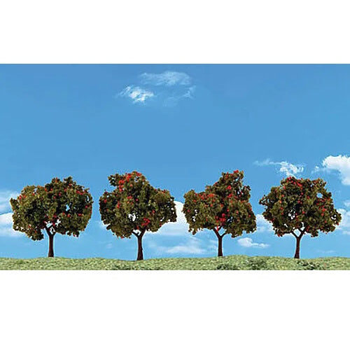 Woodland Apple Trees 2'' -3'' (4) Model Railroad Tree - PowerHobby