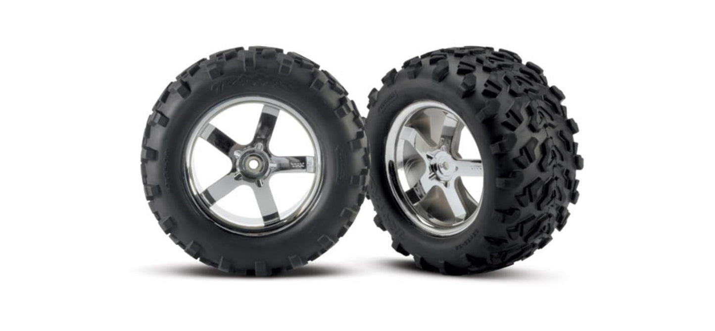 Traxxas 4973R Tires Wheels Hurricane Chrome