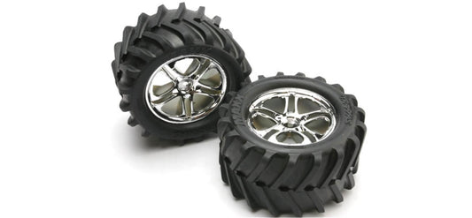 Traxxas 5173 Tires Wheels SS Chrome Maxx