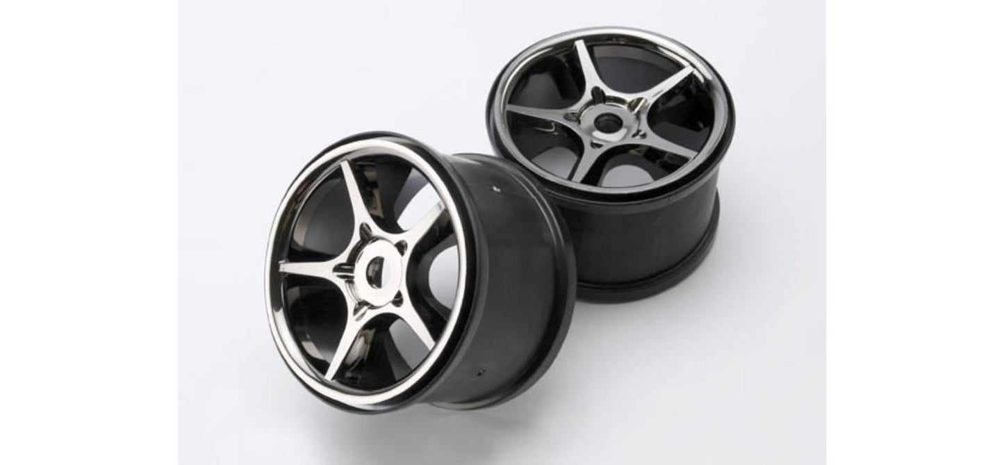 Traxxas 5372X Wheels Gemini Black Chrome Splined