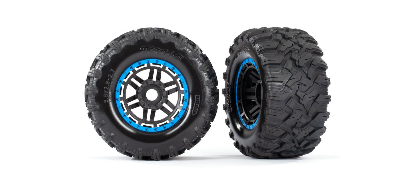 Traxxas 8972A Tires Wheels Maxx MT Blue