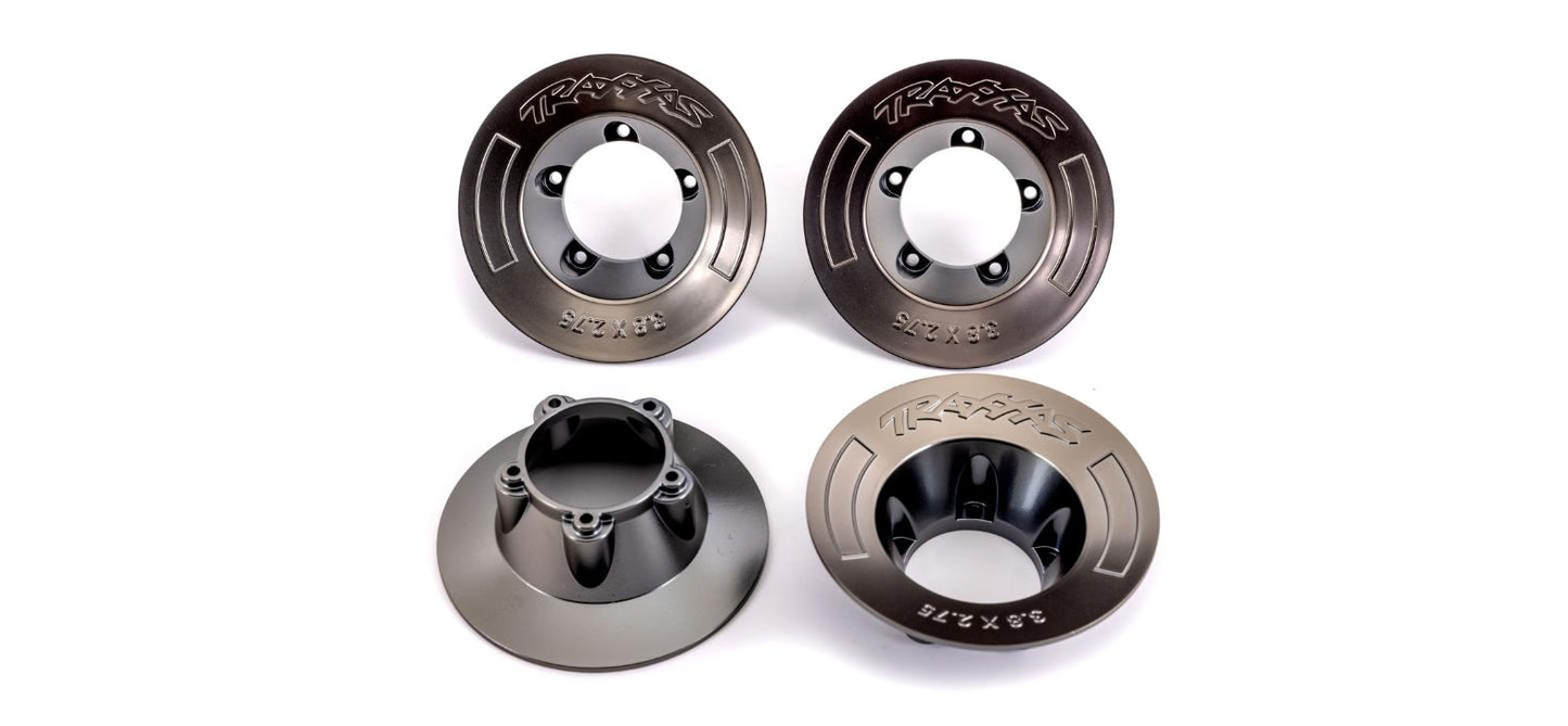 Traxxas 9568A Wheel Covers Satin Black Chrome