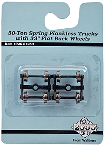 Proto 20000 920-21253 HO 50-Ton Spring Plankless w/33" Flat Back Wheel Set - PowerHobby