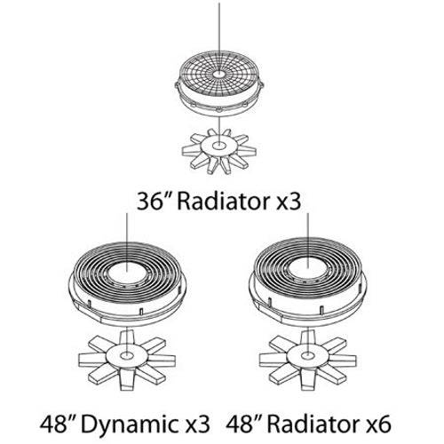 Athearn ATH11692 HO Scale Fans Set 48" Early Pan Top (3) - PowerHobby