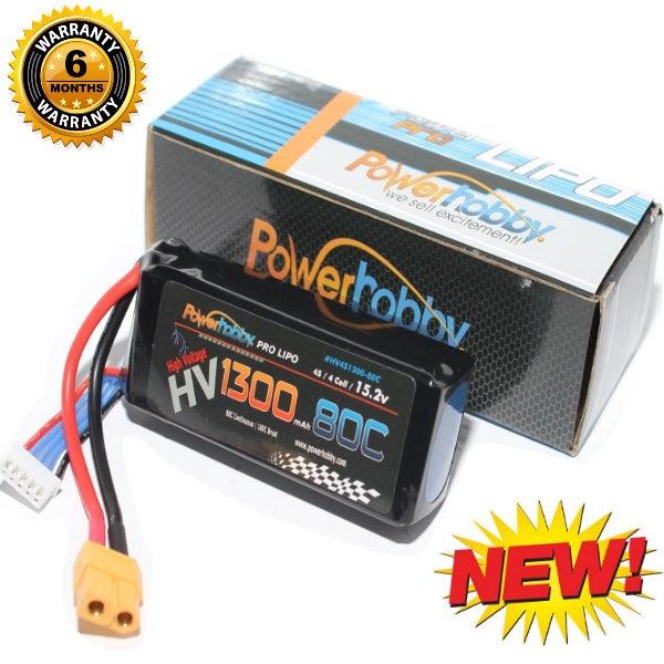 Powerhobby 4S High Voltage 15.2V 1300mAh 80C Lipo Battery w XT60 Connector HV - PowerHobby
