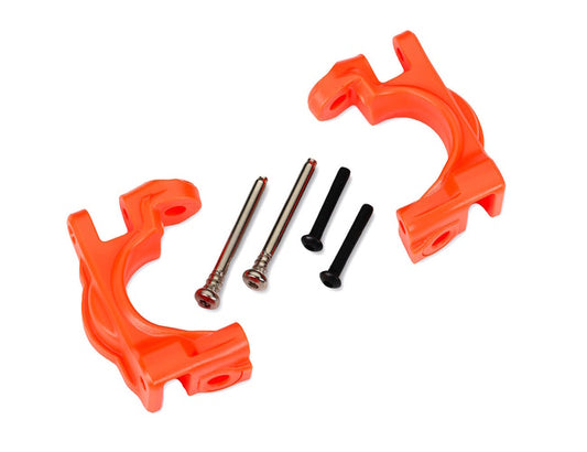 Traxxas 9032T Heavy Duty Caster Blocks C-Hubs 4x4 Hoss/Rustler/Slash (Orange) - PowerHobby