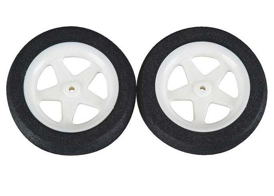 Dubro 186MS Micro Sport Airplane Wheels 1.86" (2) pre-mounted foam / 5-spoke - PowerHobby