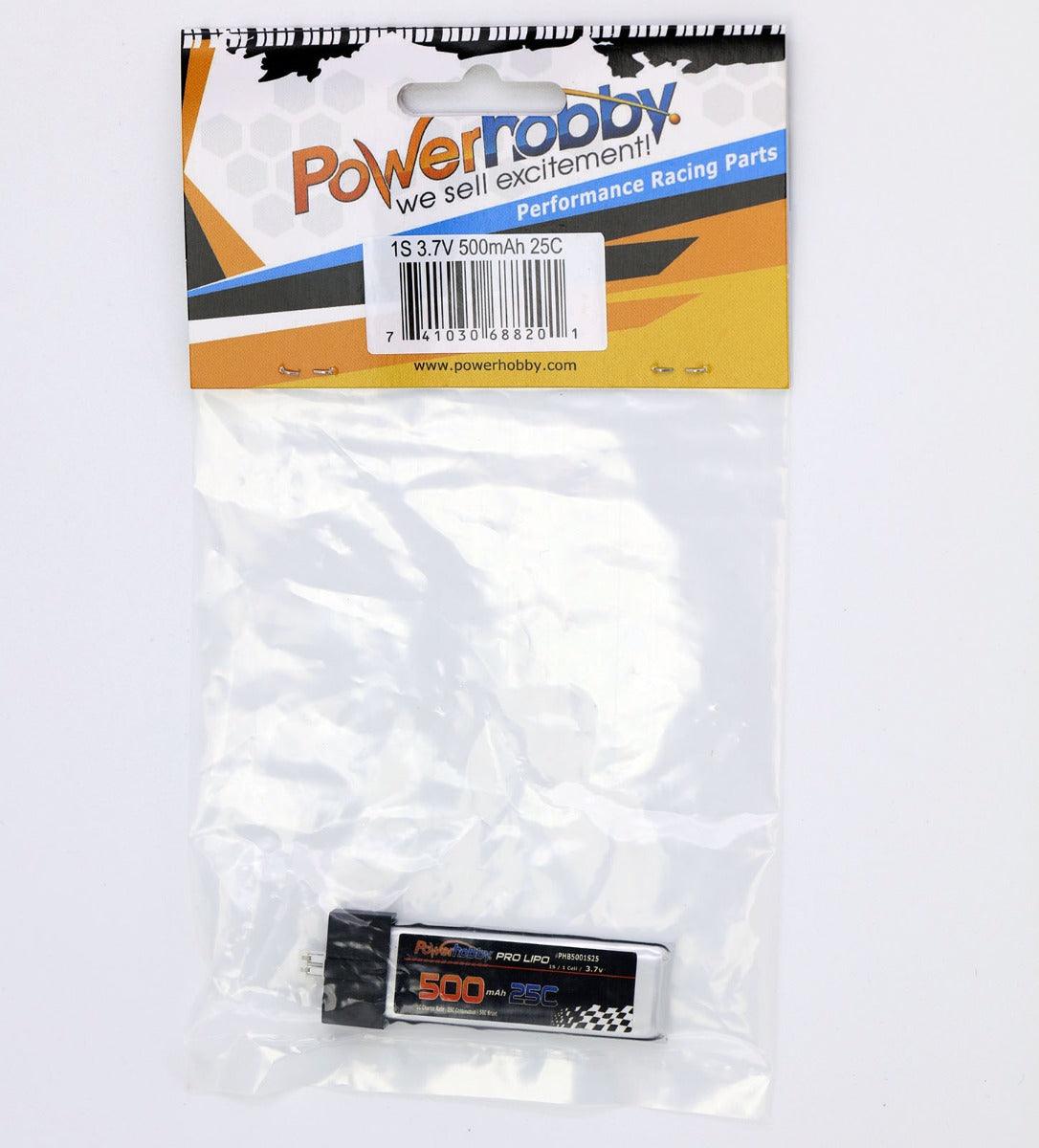 Powerhobby 1S 500mah 25c Lipo Battery w PH 2.0 High Current Plug - PowerHobby