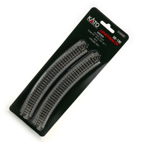 Kato 20-130 N Scale 348mm (13 3/4") Radius 30º Curve Track [4 pcs] UniTrack - PowerHobby