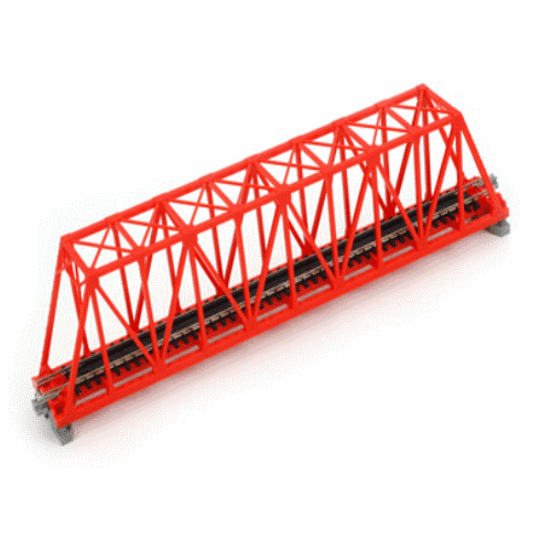 Kato 20-430 N Scale 248mm (9 3/4") Single Track Truss Bridge, Red - PowerHobby