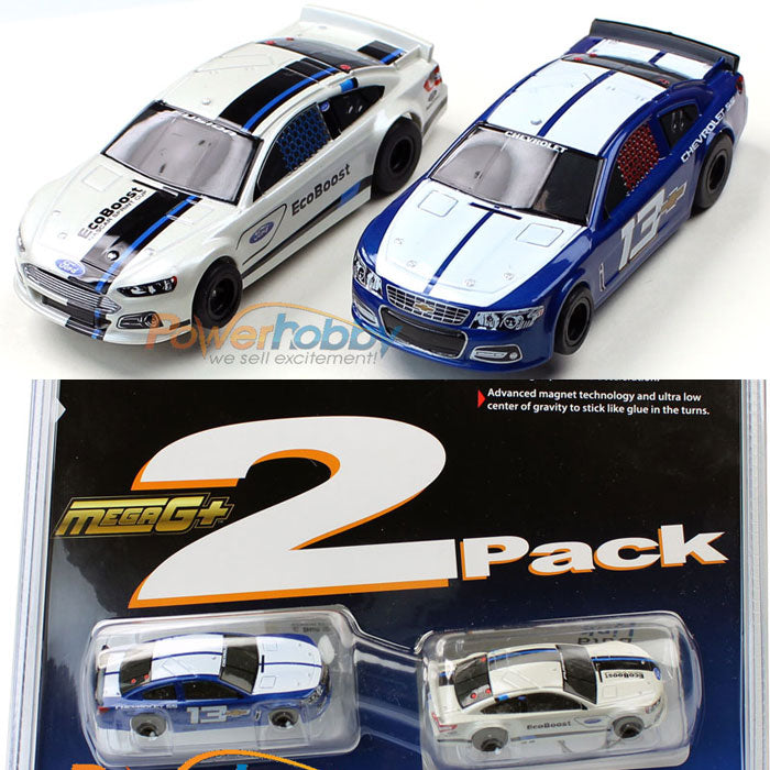 AFX Mega G+ Stocker Twin Pack HO Scale Slot Car MegaG+ 21026 MG+ Nascar - PowerHobby