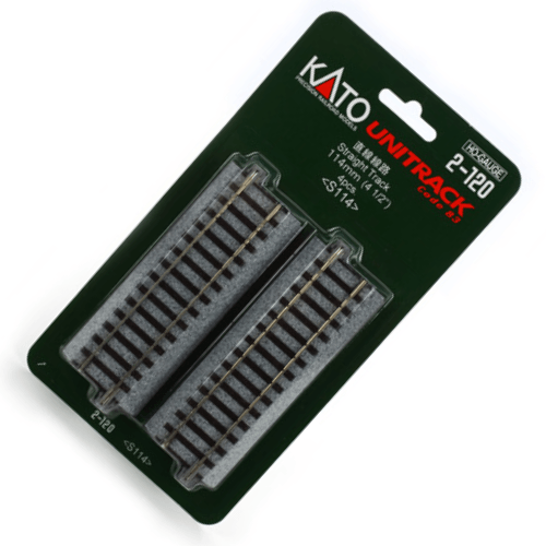 KATO 2-120 HO Scale 114mm (4 1/2") Straight Track [4 pcs] UniTrack - PowerHobby