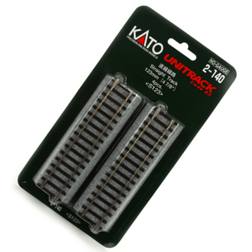 Kato 2-140 HO Scale 123mm (4 7/8") Straight Track [4 pcs] UniTrack - PowerHobby
