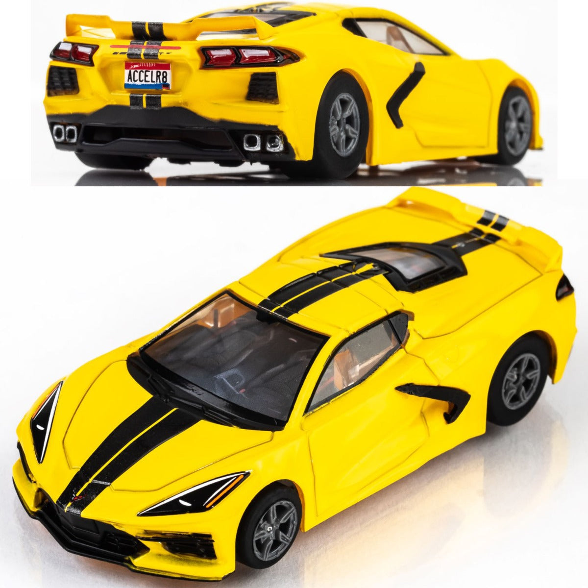 AFX 22013 Corvette C8 Torch Yellow Mega G+ MG+ HO scale slot Car MegaG Plus - PowerHobby