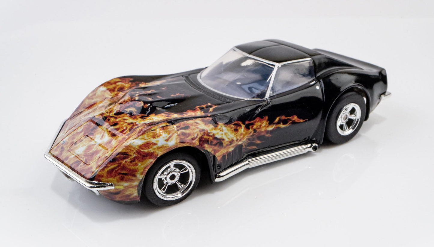 AFX 22051 1968 Chevy Corvette L88 427 Black Flame Mega G+ HO Slot Car AFX22051 - PowerHobby