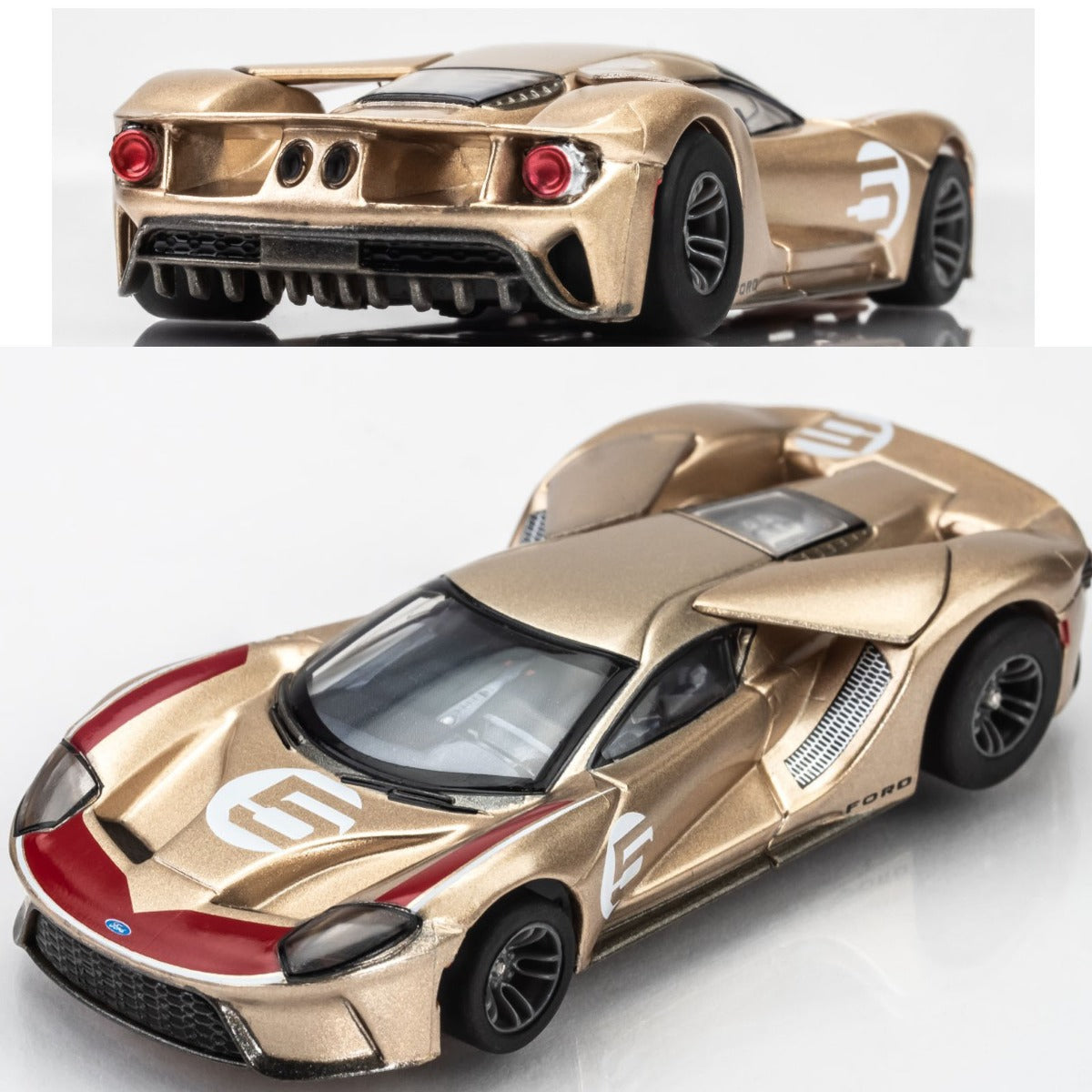 AFX 22061 Ford GT Heritage #5 Gold Mega G+ MG+ HO scale slot Car MegaG - PowerHobby