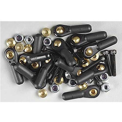DuBro 2263 Heavy Duty Ball Links 4-40 with Spacers Black (12) for Airplanes - PowerHobby