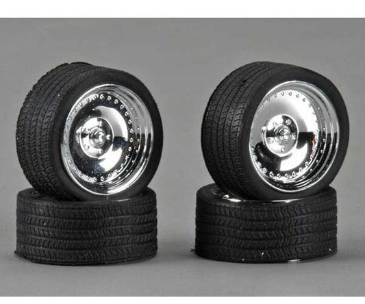 Pegasus Hobbies 2311 23" CL's w/ Tires Chrome Wheels (4) Model Kits - PowerHobby