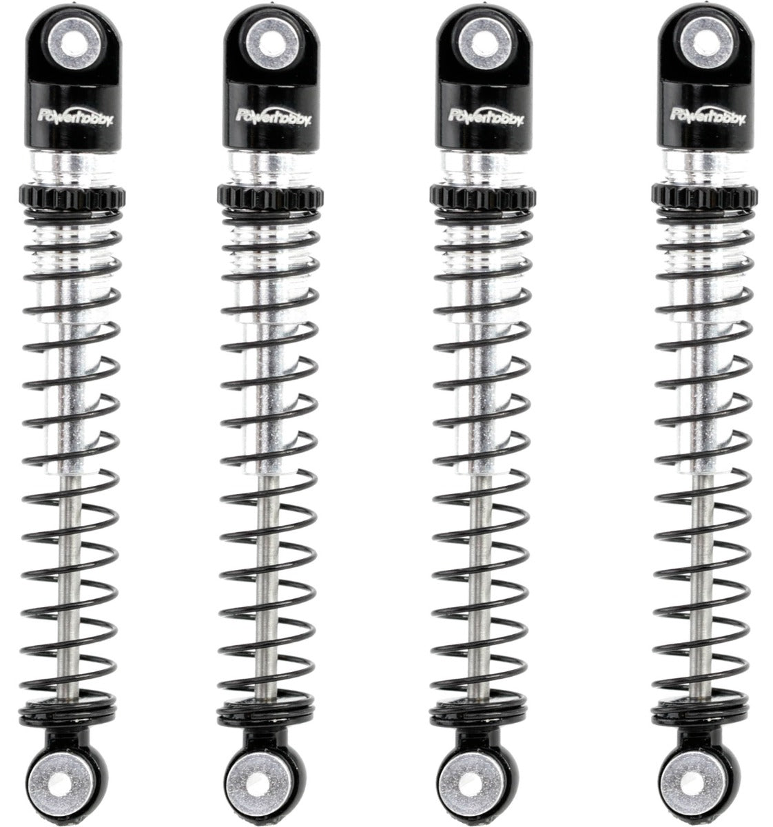 Powerhobby 1/24 Axial SCX24 Aluminum 54mm Long Travel Shocks Jeep Bronco Black - PowerHobby