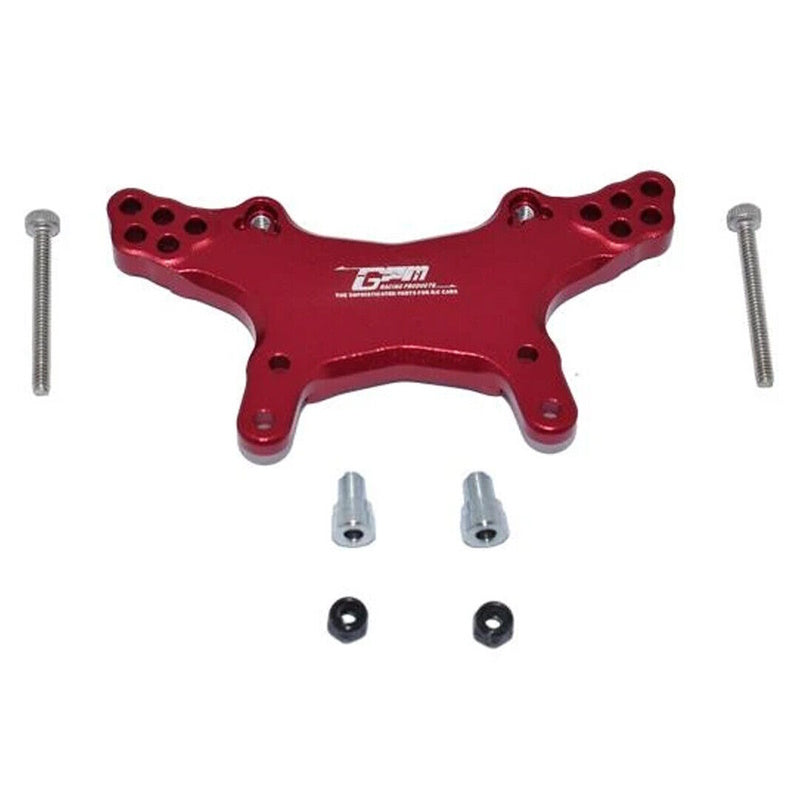 GPM Racing LM028-R Aluminum Front Damper Mount Red : Losi 1/18 Mini-T 2.0 - PowerHobby