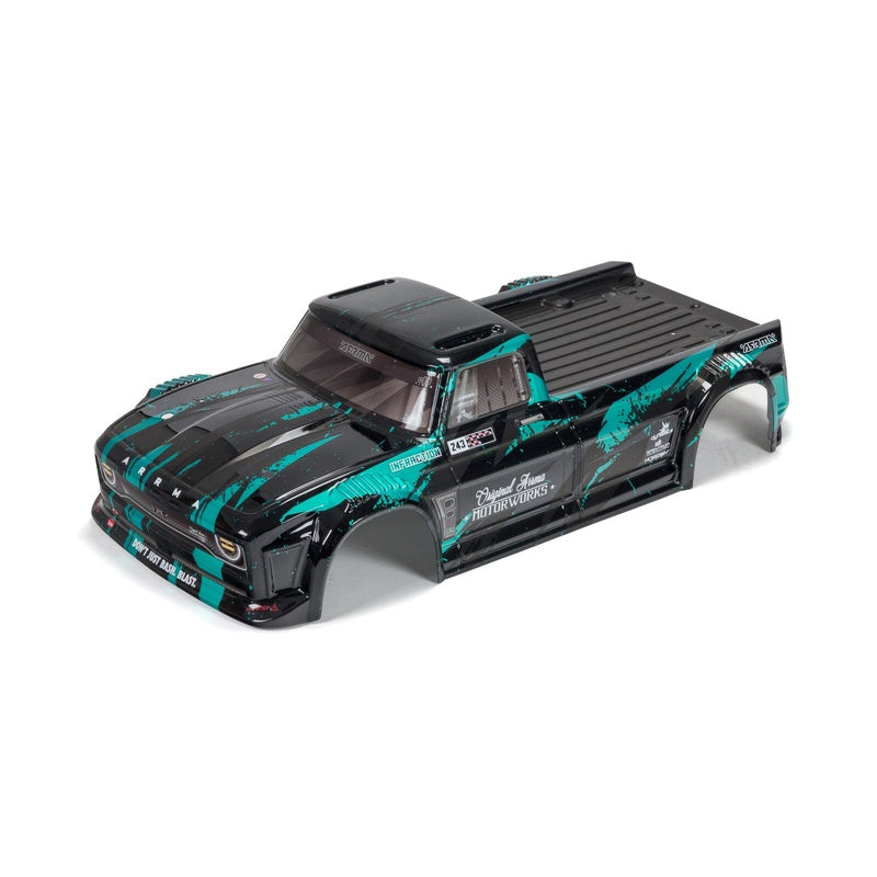 ARRMA ARA414008 1/8 Finished Body Black/Teal INFRACTION Car/Truck Bodies wings - PowerHobby