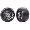 Traxxas 9476X M/T Rear Tires w/ Black Chrome Wheels/Foam Insert (2) : Drag Slash