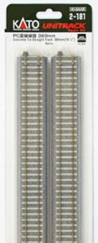 Kato 2-181 369mm (14 1/2") Concrete Tie Straight Track [4 pcs] - PowerHobby