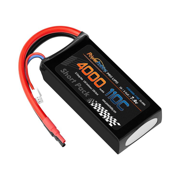 Powerhobby 2S 7.4V 4000mah 110C-220C Short Drag Racing Lipo Battery - PowerHobby