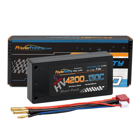 Powerhobby 2S 7.6V 4200mah 130C HV + Graphene Shorty Lipo Battery - PowerHobby