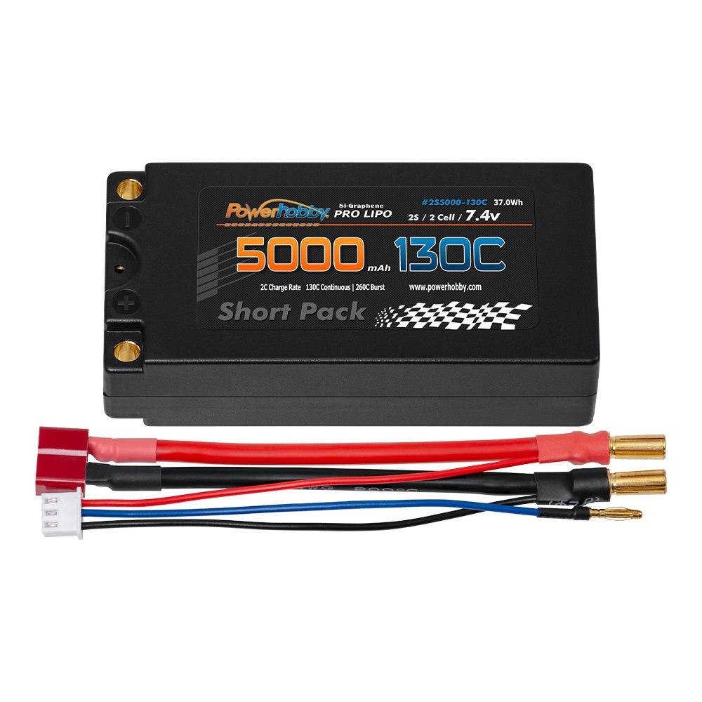 Powerhobby 2S 7.4V 5000mah 130C Graphene Shorty Lipo Battery 5MM - PowerHobby