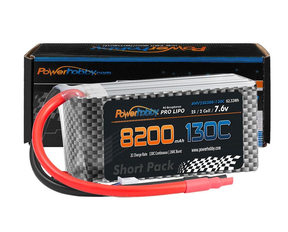 Powerhobby 2S 7.6V GRAPHENE + HV 8200mah 130C Short Drag Racing Lipo Battery - PowerHobby