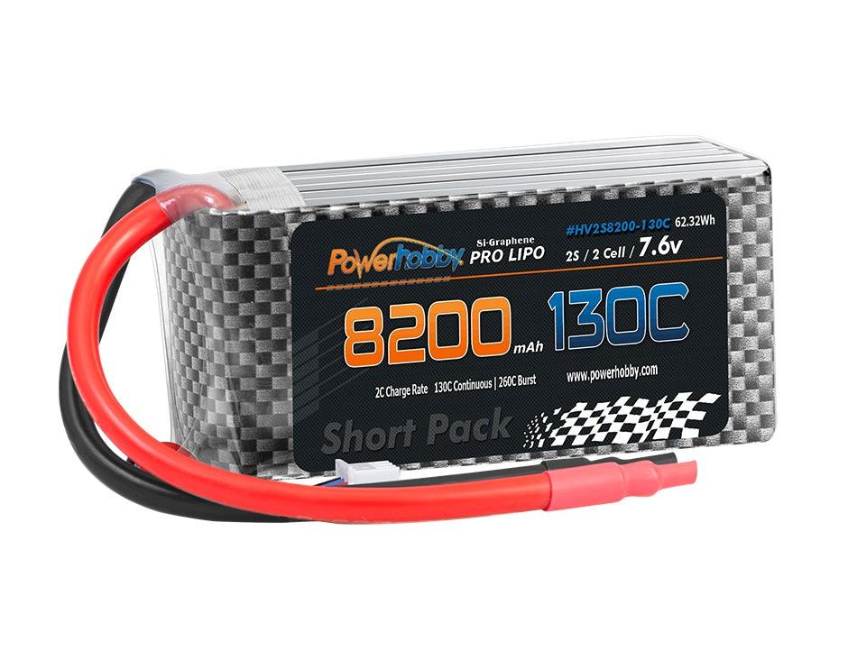 Powerhobby 2S 7.6V GRAPHENE + HV 8200mah 130C Short Drag Racing Lipo Battery - PowerHobby