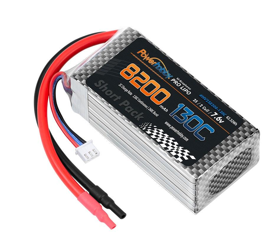Powerhobby 2S 7.6V GRAPHENE + HV 8200mah 130C Short Drag Racing Lipo Battery - PowerHobby