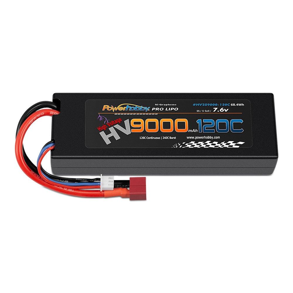 Powerhobby 2S 7.6V HV + Graphene 9000MAh 120c Lipo Battery w Deans Plug - PowerHobby