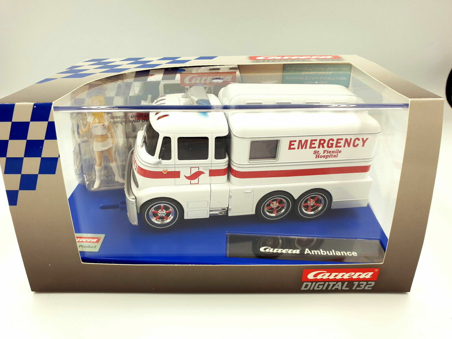 Carrera 30943 Digital Ambulance w/Flashing Lights Truck Slot Car 1/32 Scale - PowerHobby