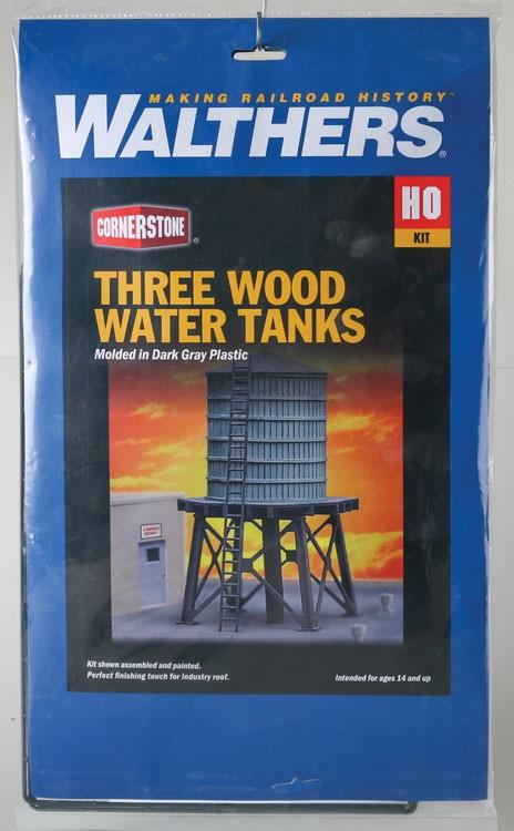 Walthers 933-3507 Wooden Water Tank pkg(3) Model Kit - PowerHobby