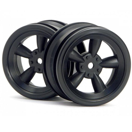 HPI 3816 Vintage 5-Spoke Wheel 26mm Black 0mm Offset (2) Sprint 2 / E10 / Nitro3 - PowerHobby